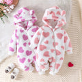 Plush Hoodie Heart Romper