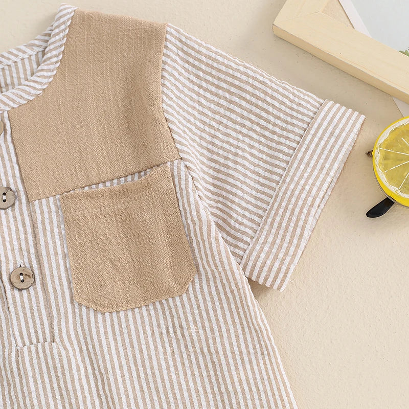 Striped Pocket Top & Shorts