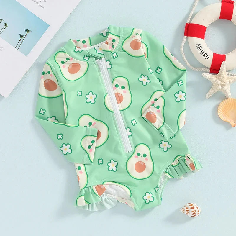 Long Sleeve Fruit Baby Swimsuit