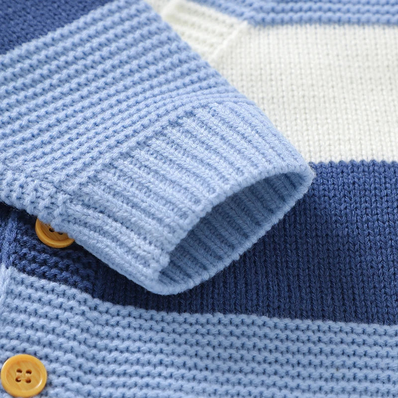 Knitted Striped Button Romper