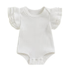 Ribbed Ruffles Solid Onesie