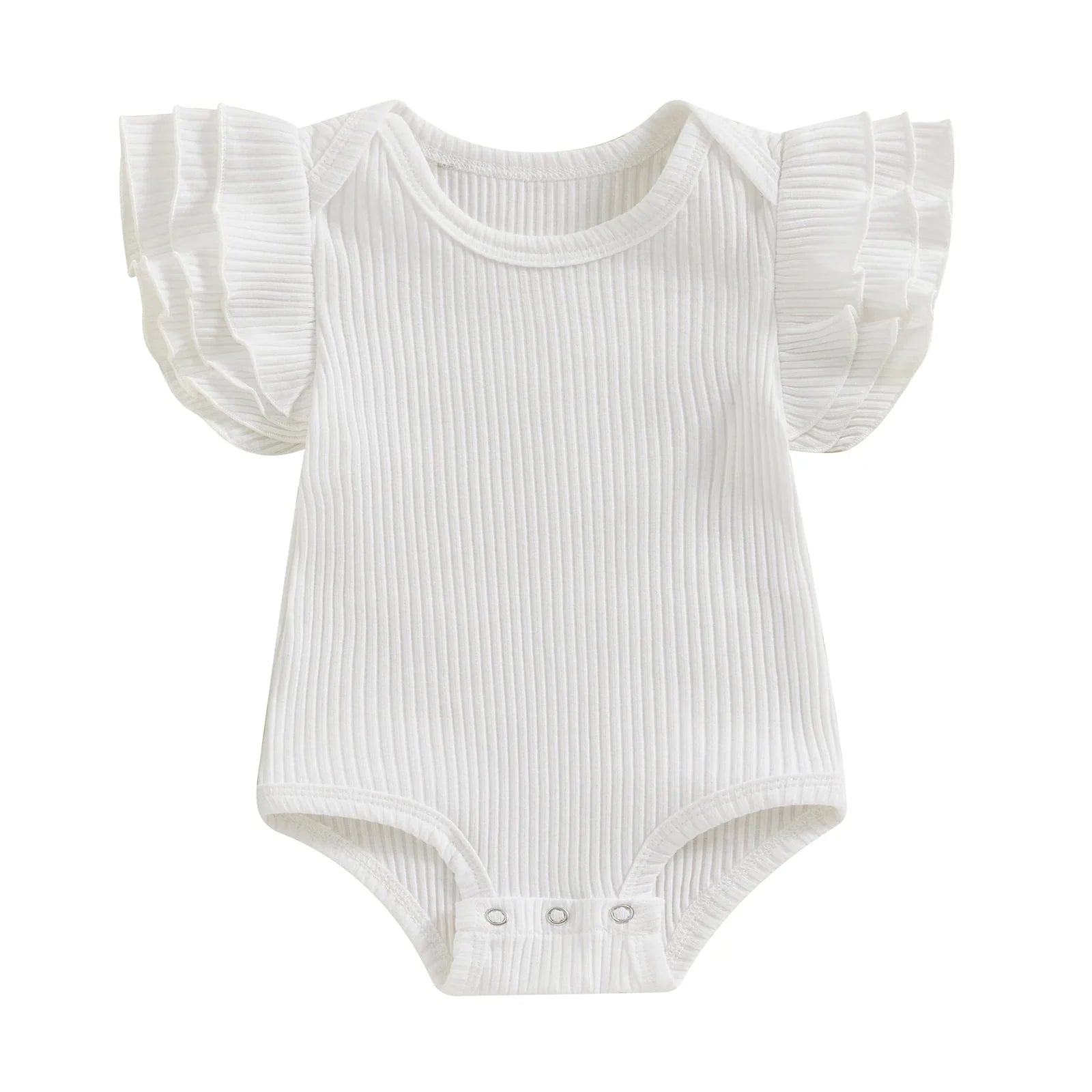 Ribbed Ruffles Solid Onesie