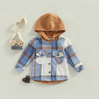 Boys Fall Plaid Hooded Flannel
