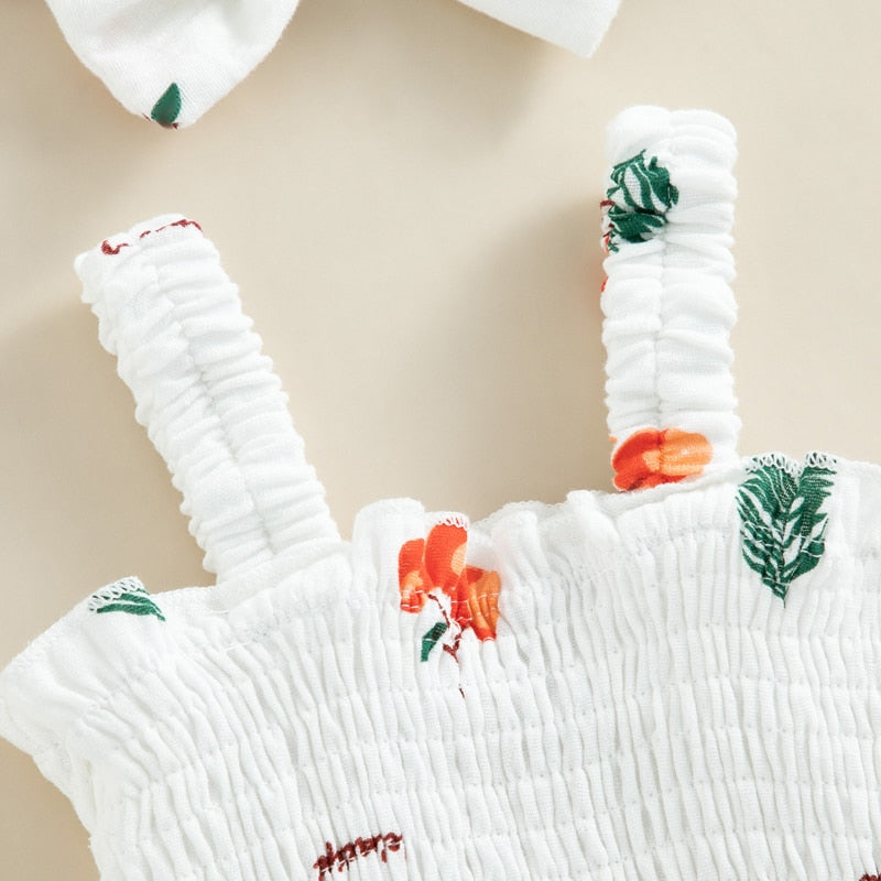 Cinched Summer Fruit Romper & Headband