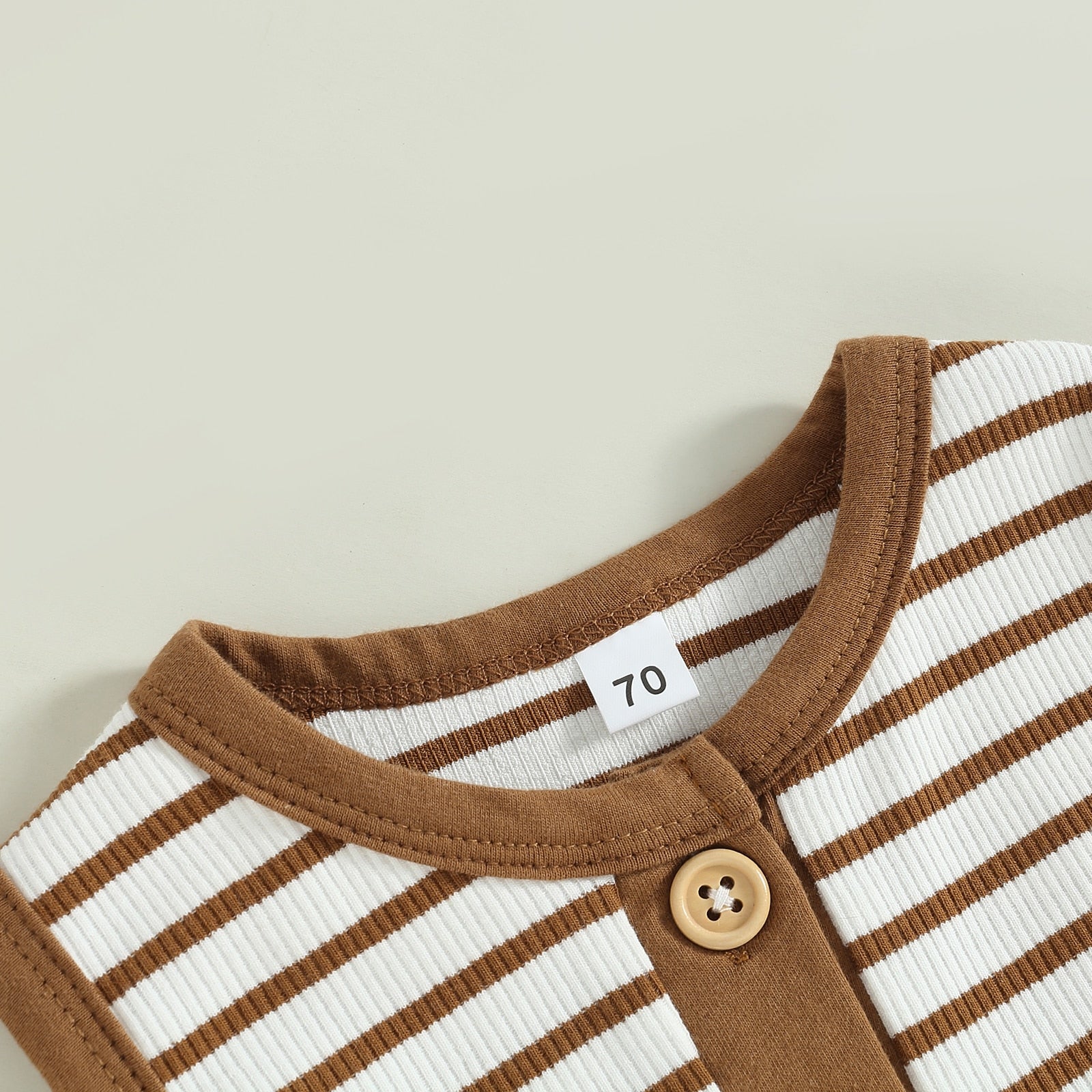 Sleeveless Striped Button Romper