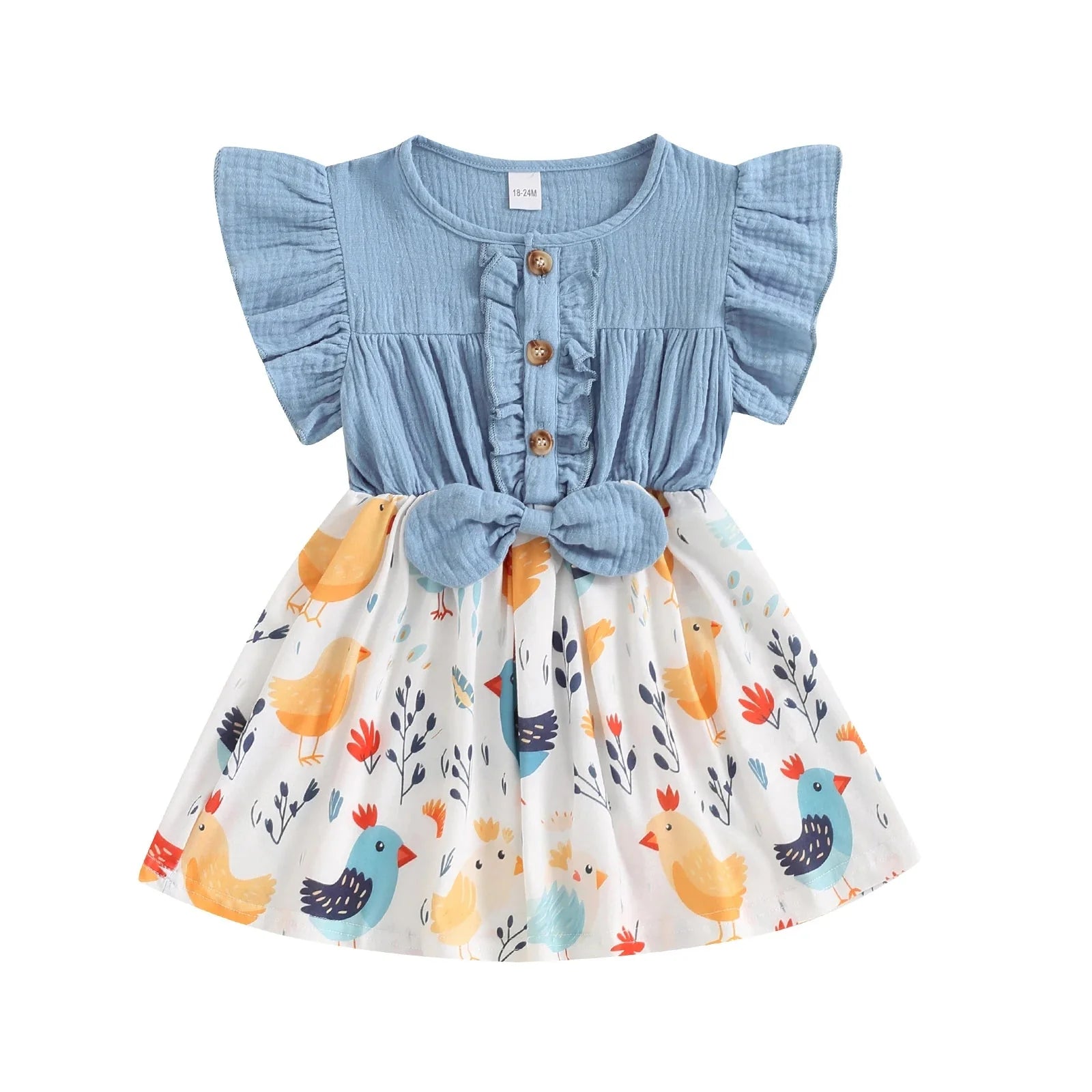 Ruffled Chicken Button Dress