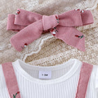 Baby Girl Floral Bow Jumpsuit & Headband Set