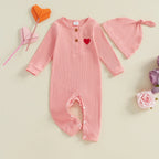 Ribbed Heart Onesie & Hat