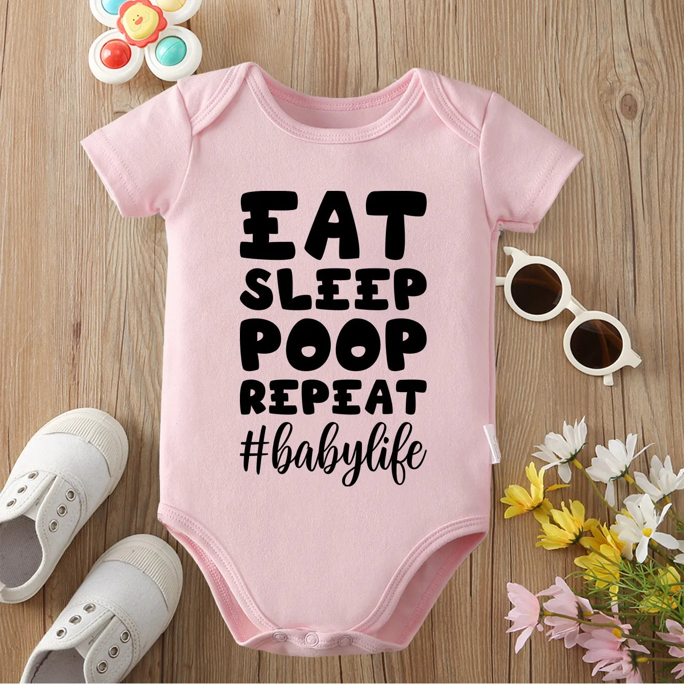 "Eat Sleep Poop Repeat" Baby Onesie