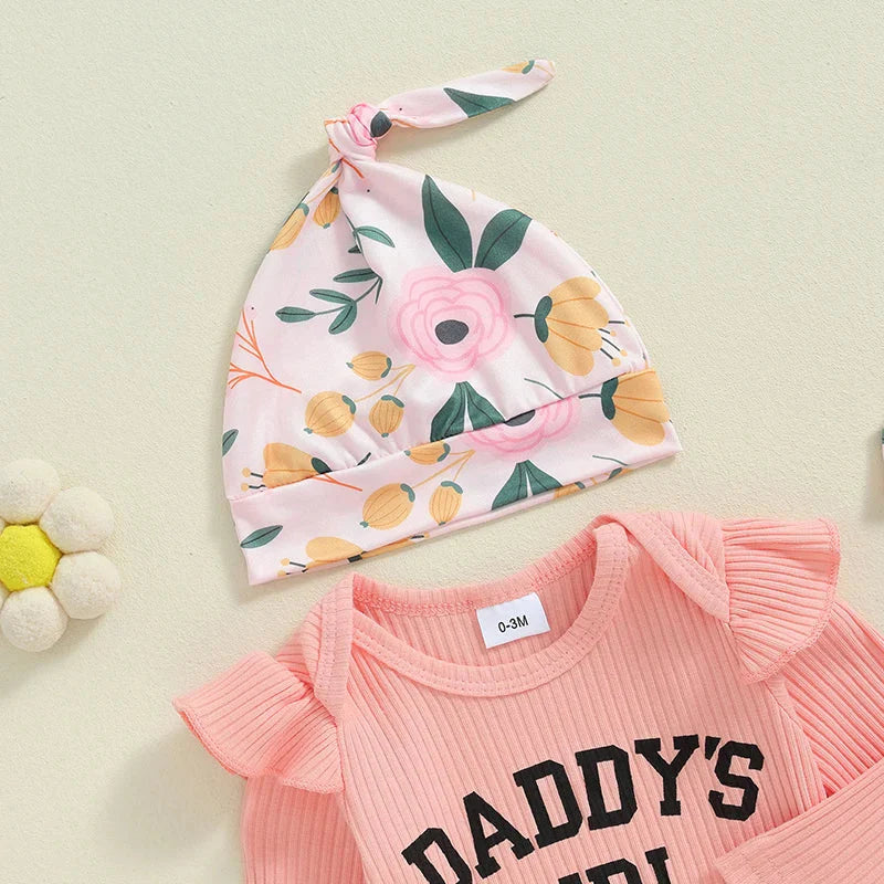 Floral Daddy's Girl Outfit with Hat & Headband