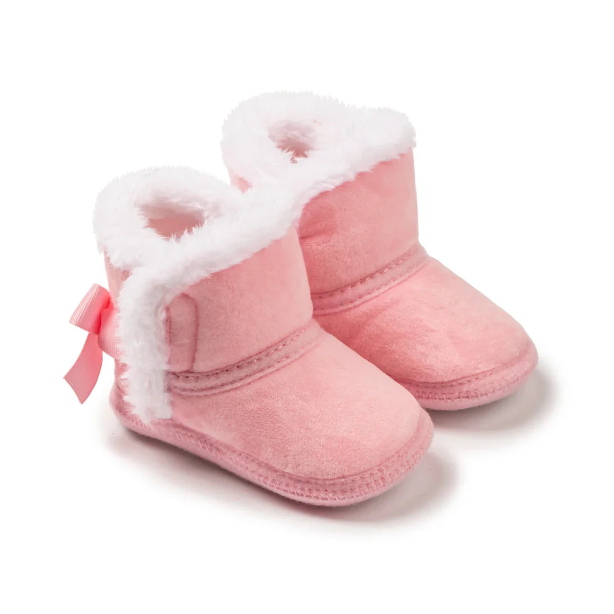 Back Bow Plush Boots