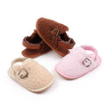Fleece Buckle Strap Shoes