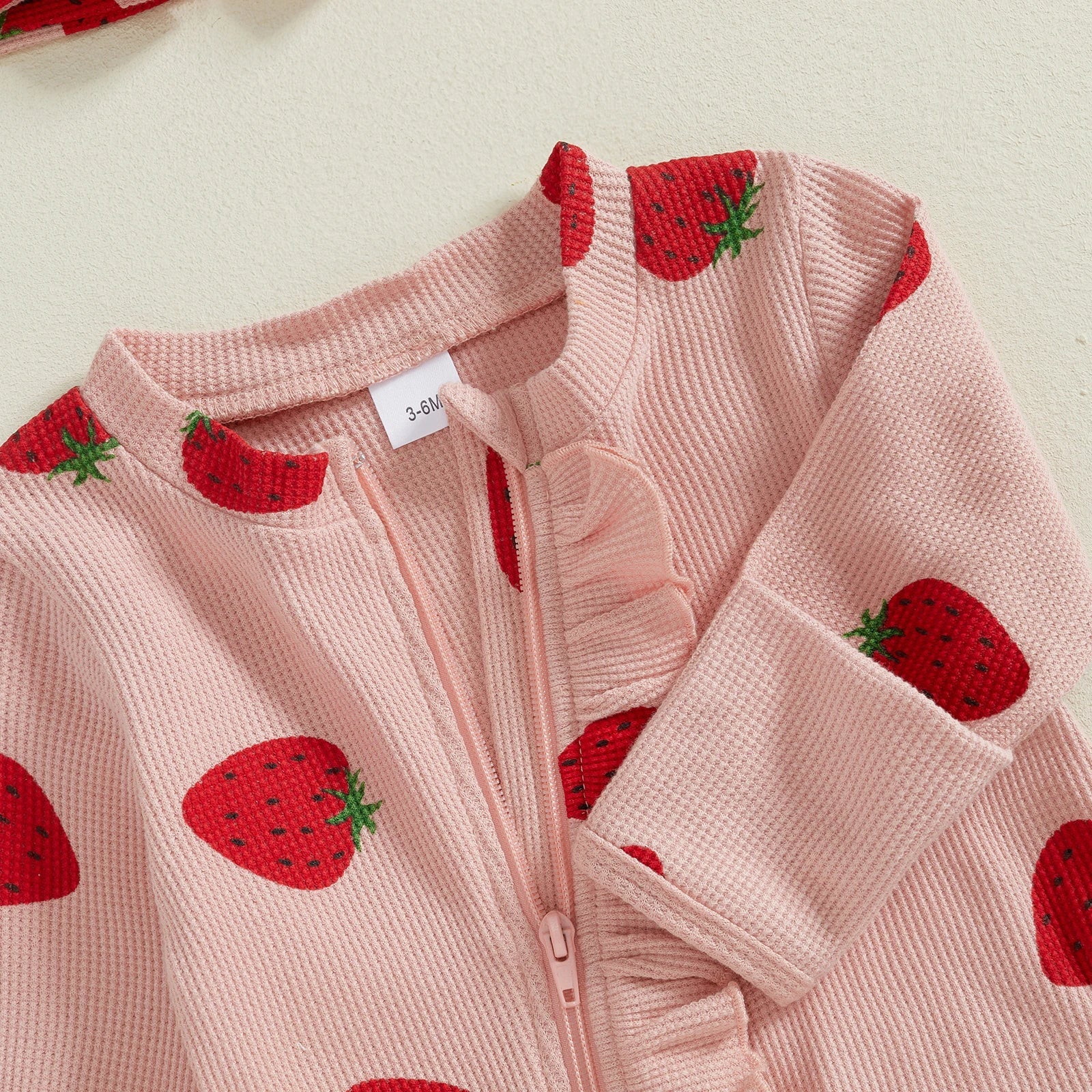 Strawberry Footie Ruffle Onesie & Bow