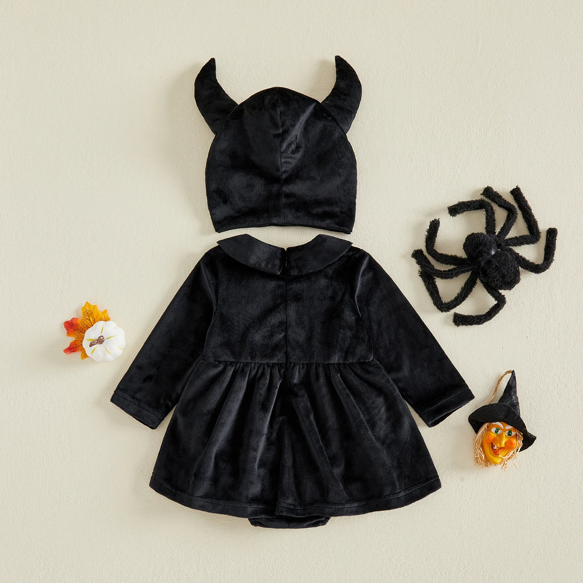 🖤 Baby Girl Witch Halloween Costume – 2-Piece Set