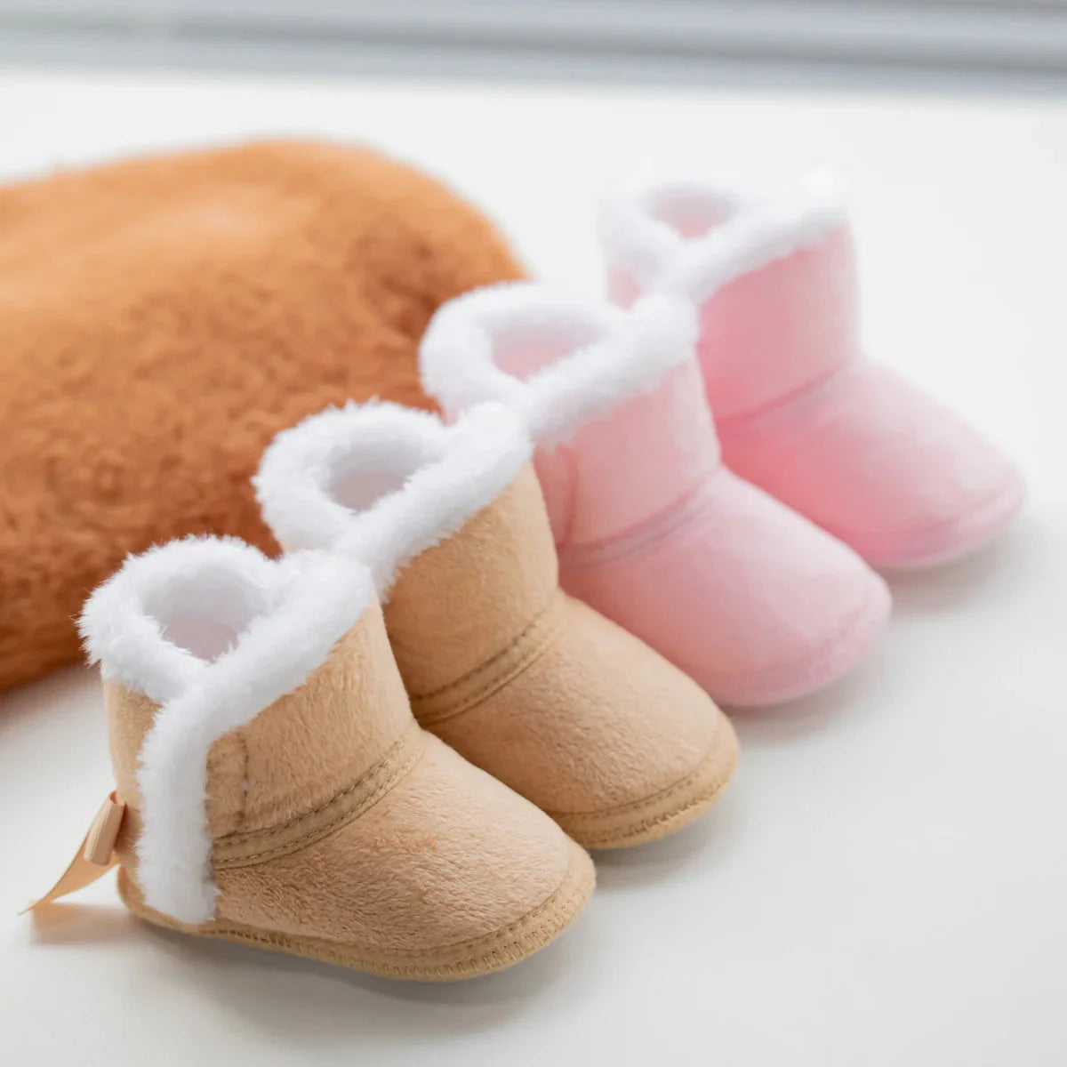 Back Bow Plush Boots
