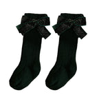 Glitter Bow Over the Knee Socks
