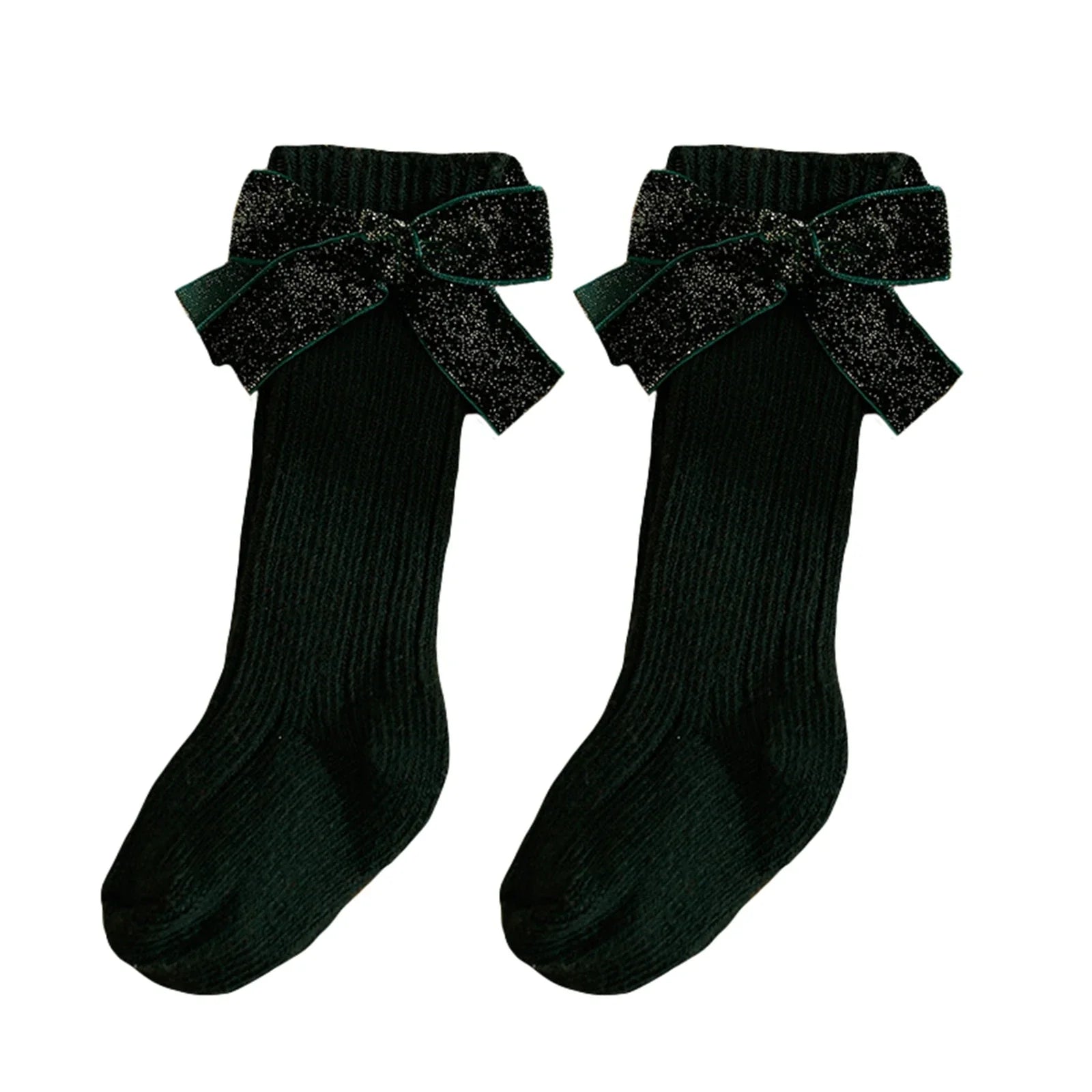 Glitter Bow Over the Knee Socks
