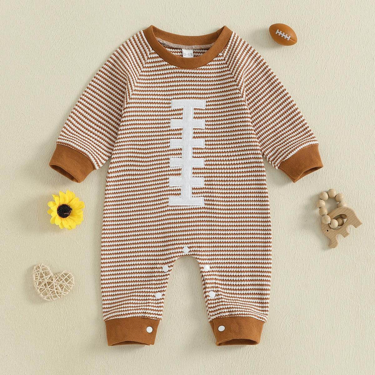 Baby Rugby Stripe Romper 🏈