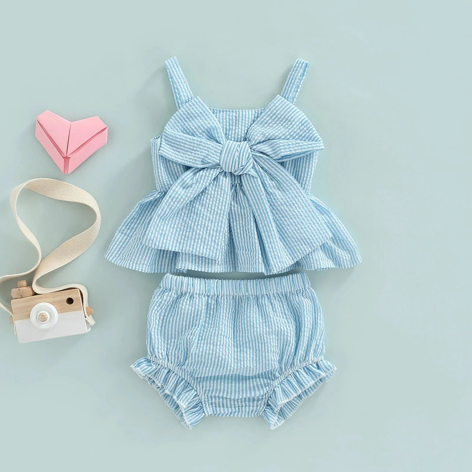 Baby Blue Pin Stripe Outfit