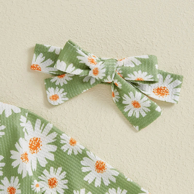 Ruffled Daisy Footie Onesie & Bow