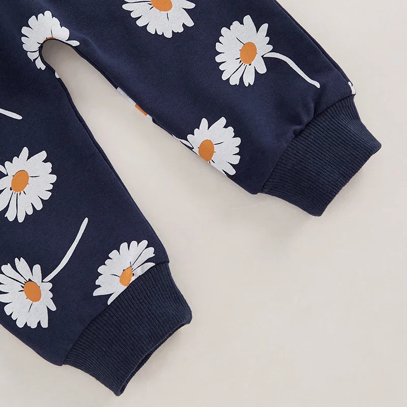 Daisy Flower Hooded Jogger Set
