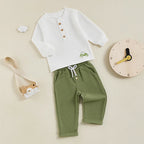 Button Tractor Boy Outfit