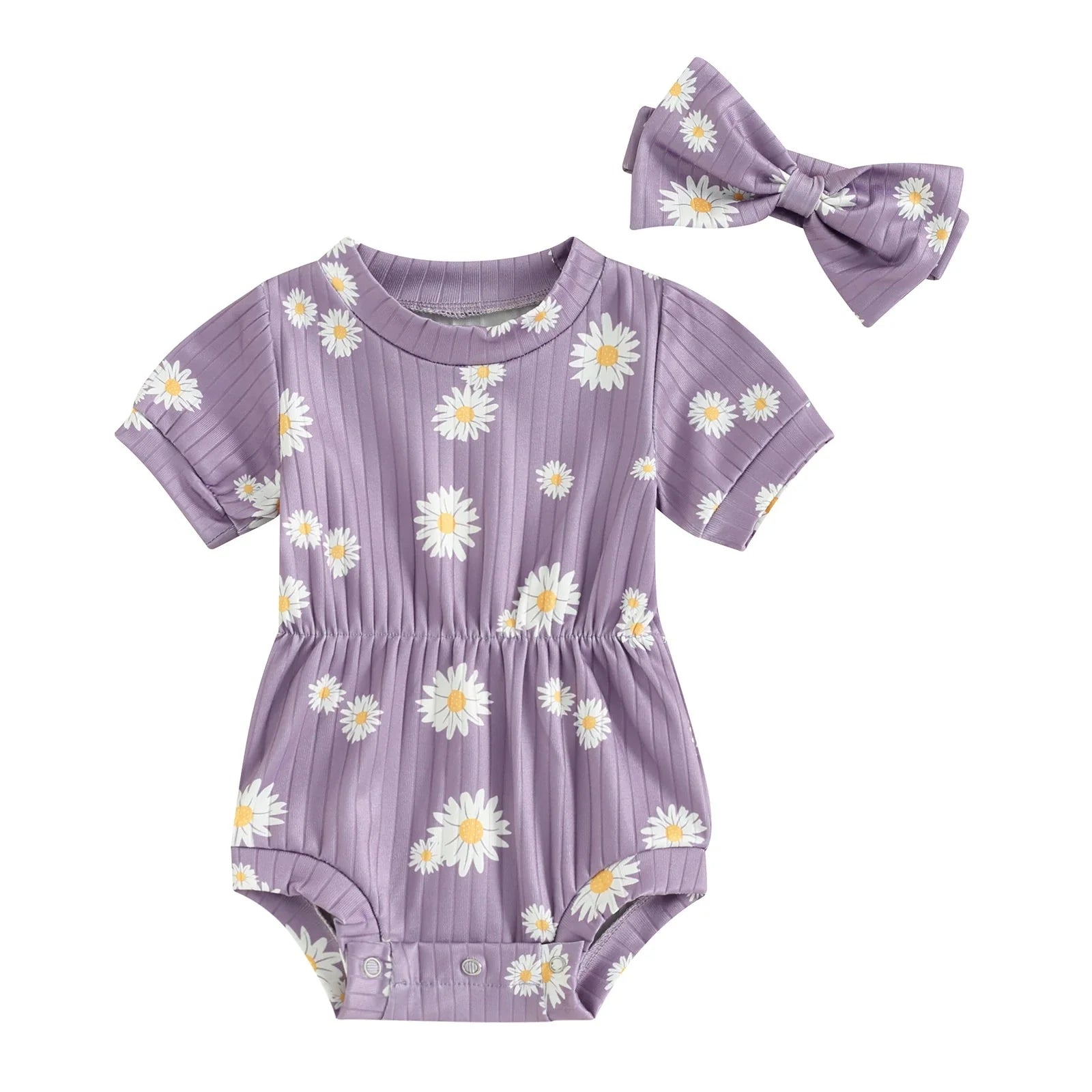 Ribbed Daisy Onesie & Headband