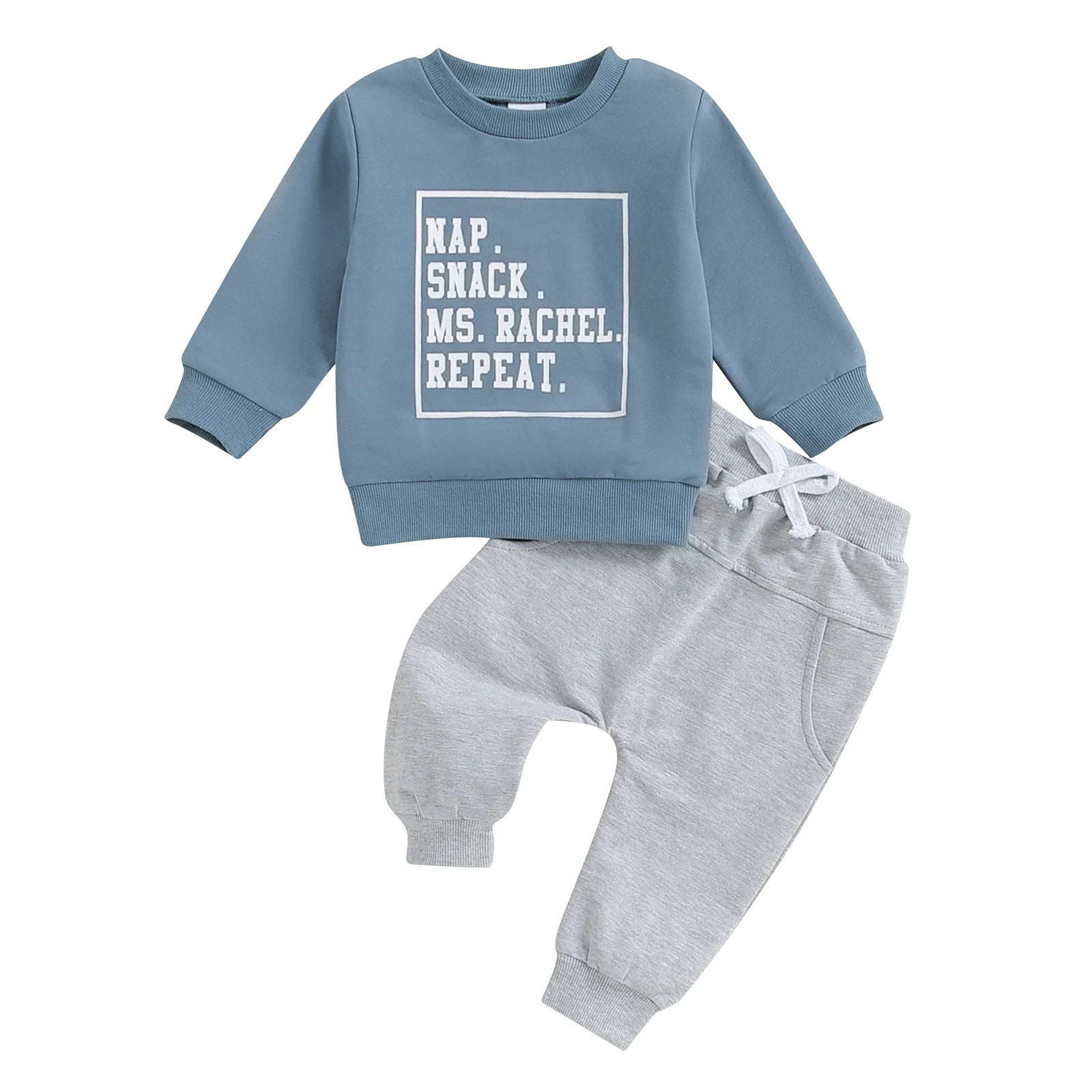"Nap Snack Repeat" Baby Sweatshirt & Jogger Set