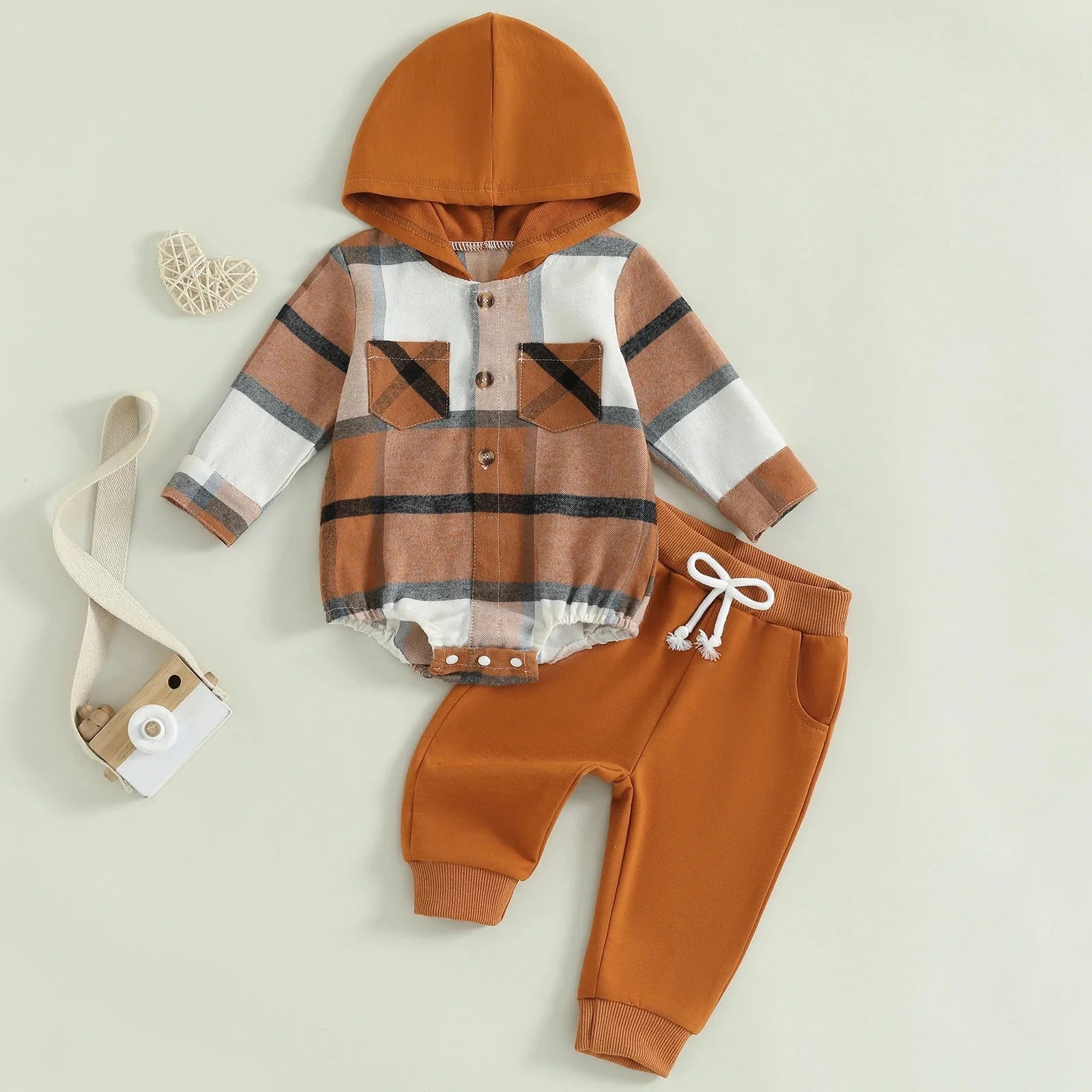 Pelton Plaid Hoodie Onesie & Pants