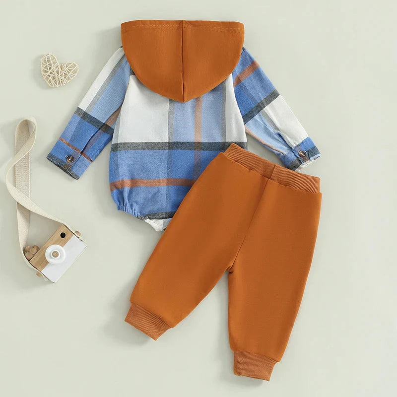 Pelton Plaid Hoodie Onesie & Pants