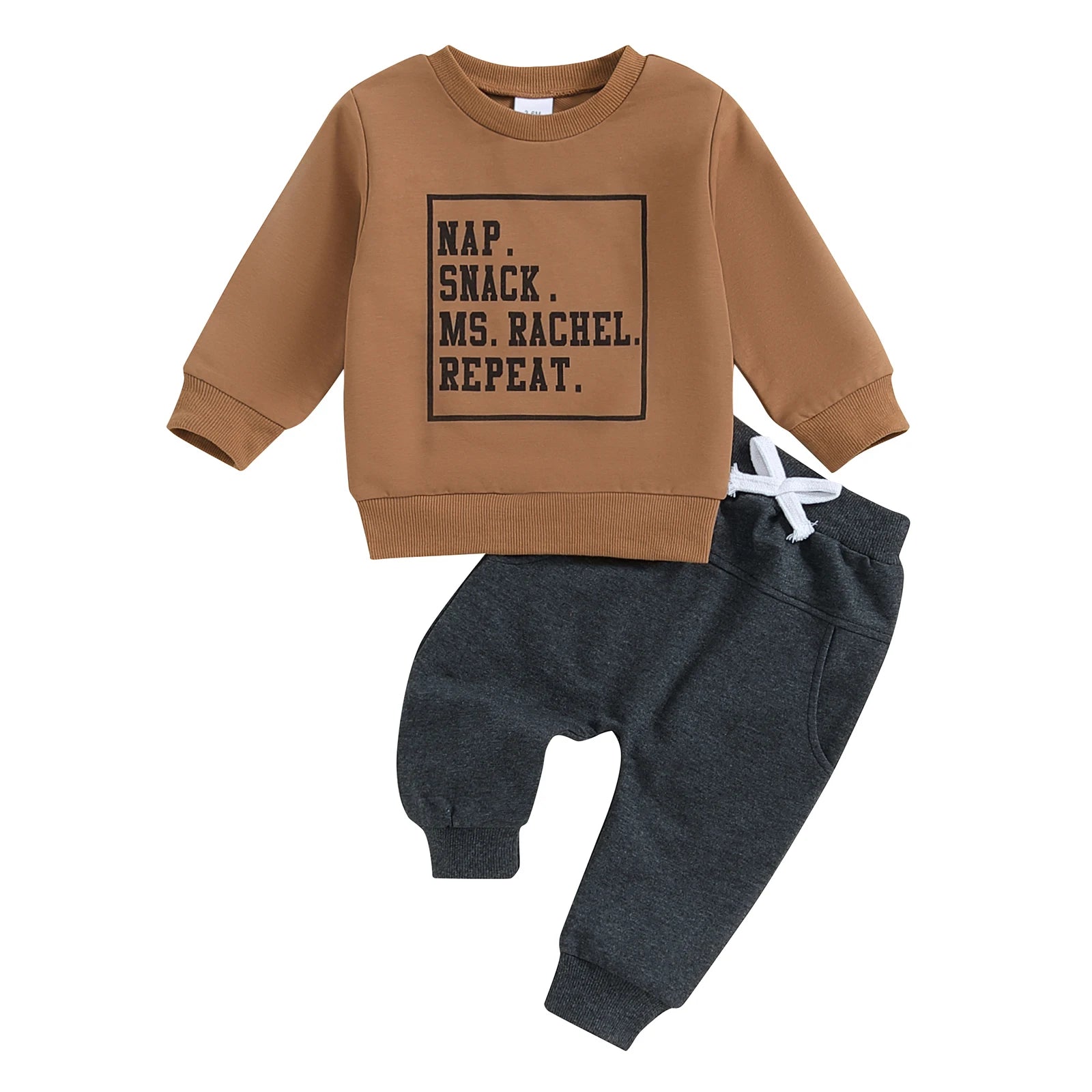"Nap Snack Repeat" Baby Sweatshirt & Jogger Set