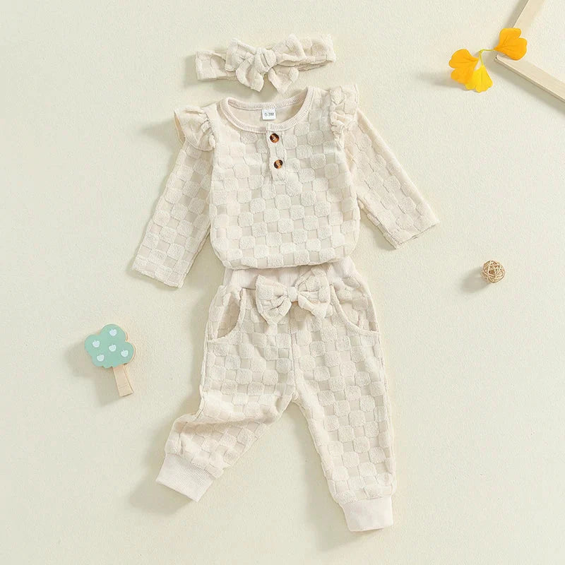 Solid Claire Checker Outfit & Bow