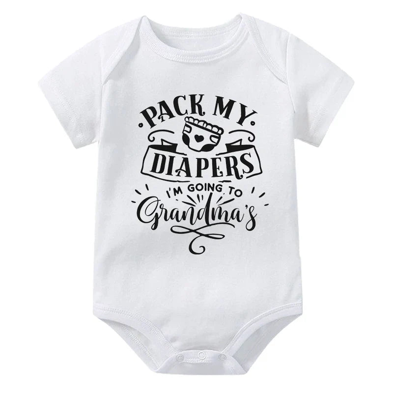 Pack My Diapers I'm Going To Grandma's Onesie