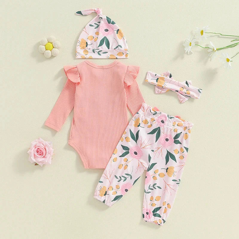 Floral Daddy's Girl Outfit with Hat & Headband