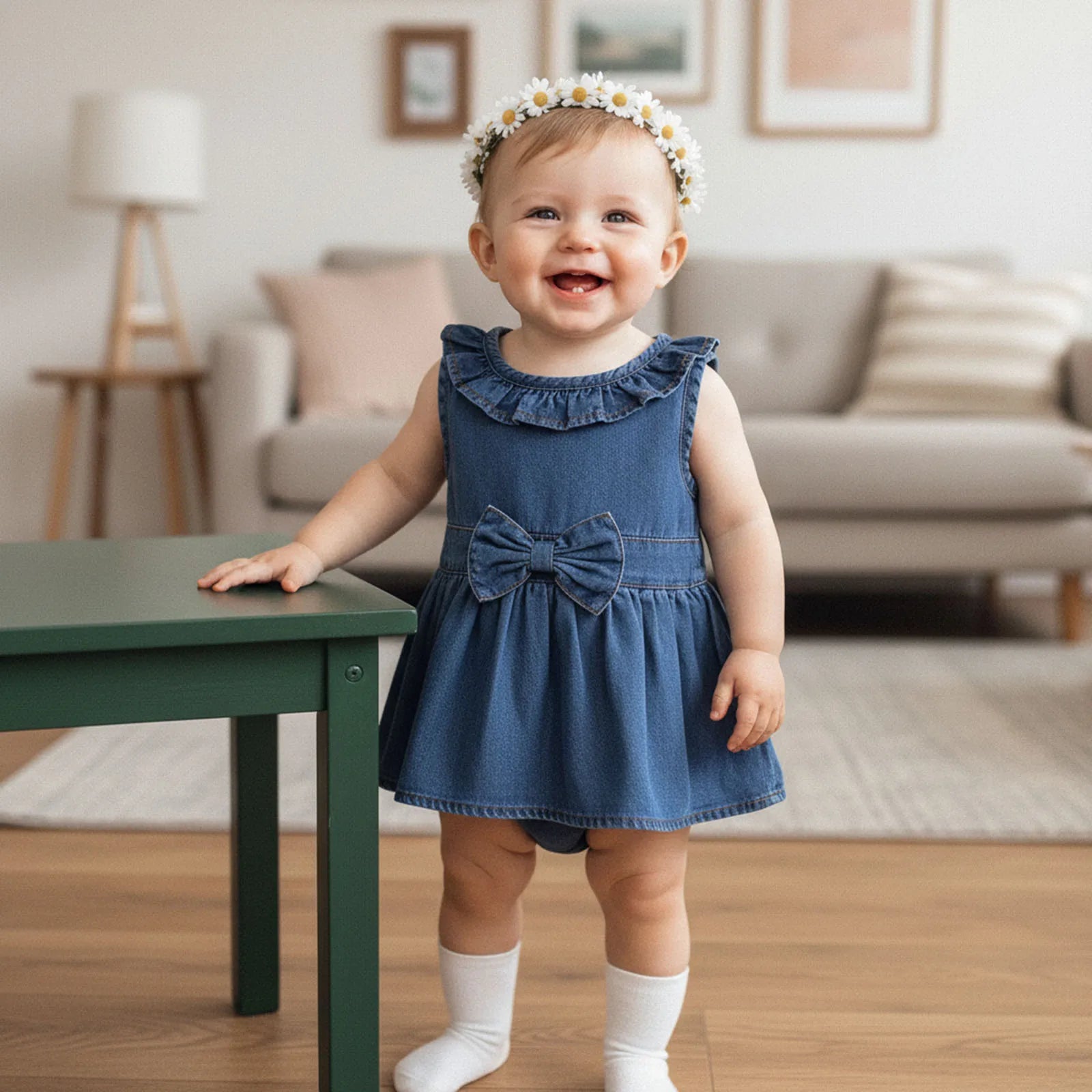 Denim Frilled Summer Jumpsuits
