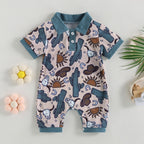 Western Boy Collared Romper