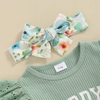 Daddy's Girl Floral Shorts & Bow Outfit
