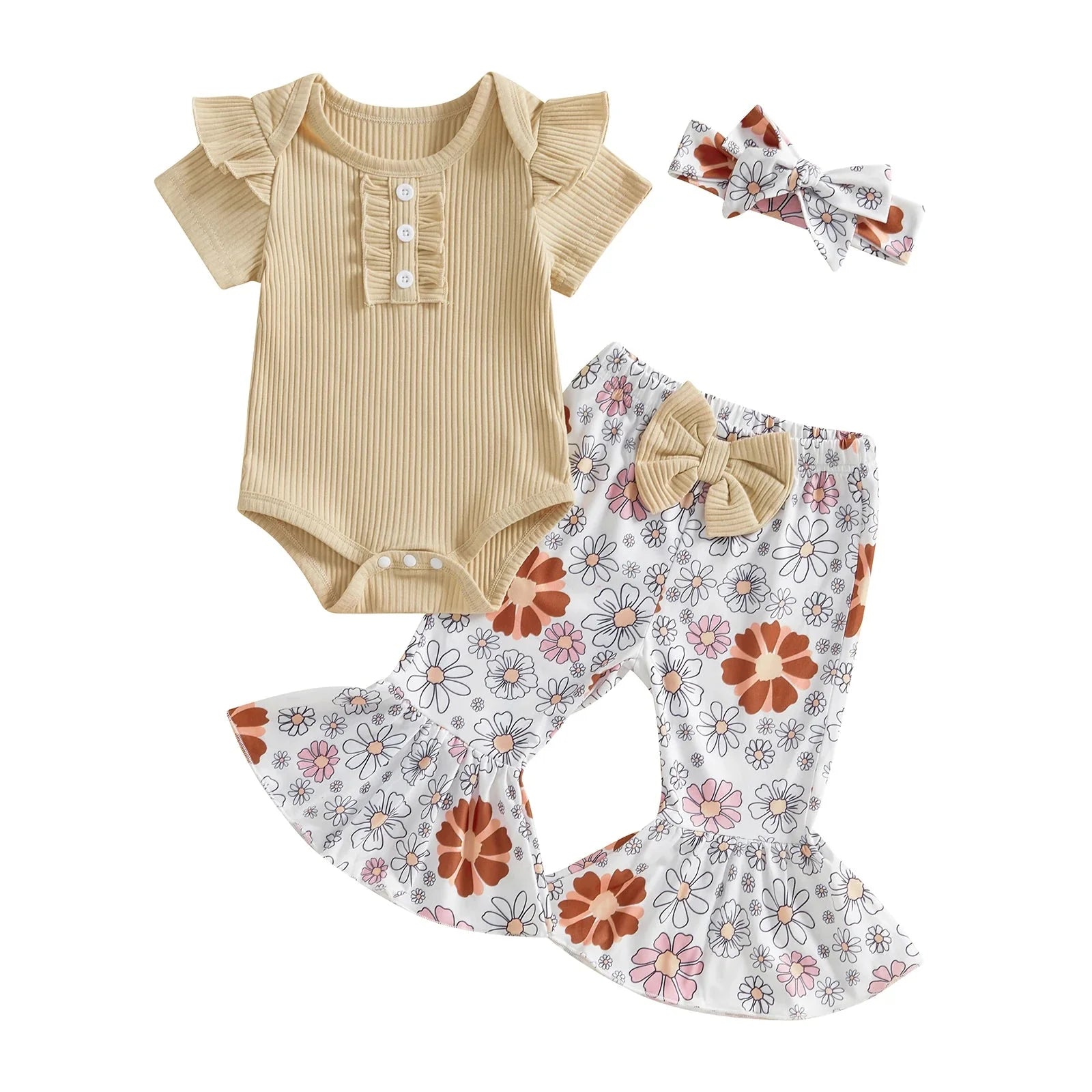 Aveline Floral Bell Bottoms Outfit & Bow