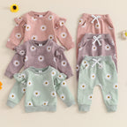 Long Sleeve Flower Jogger Set
