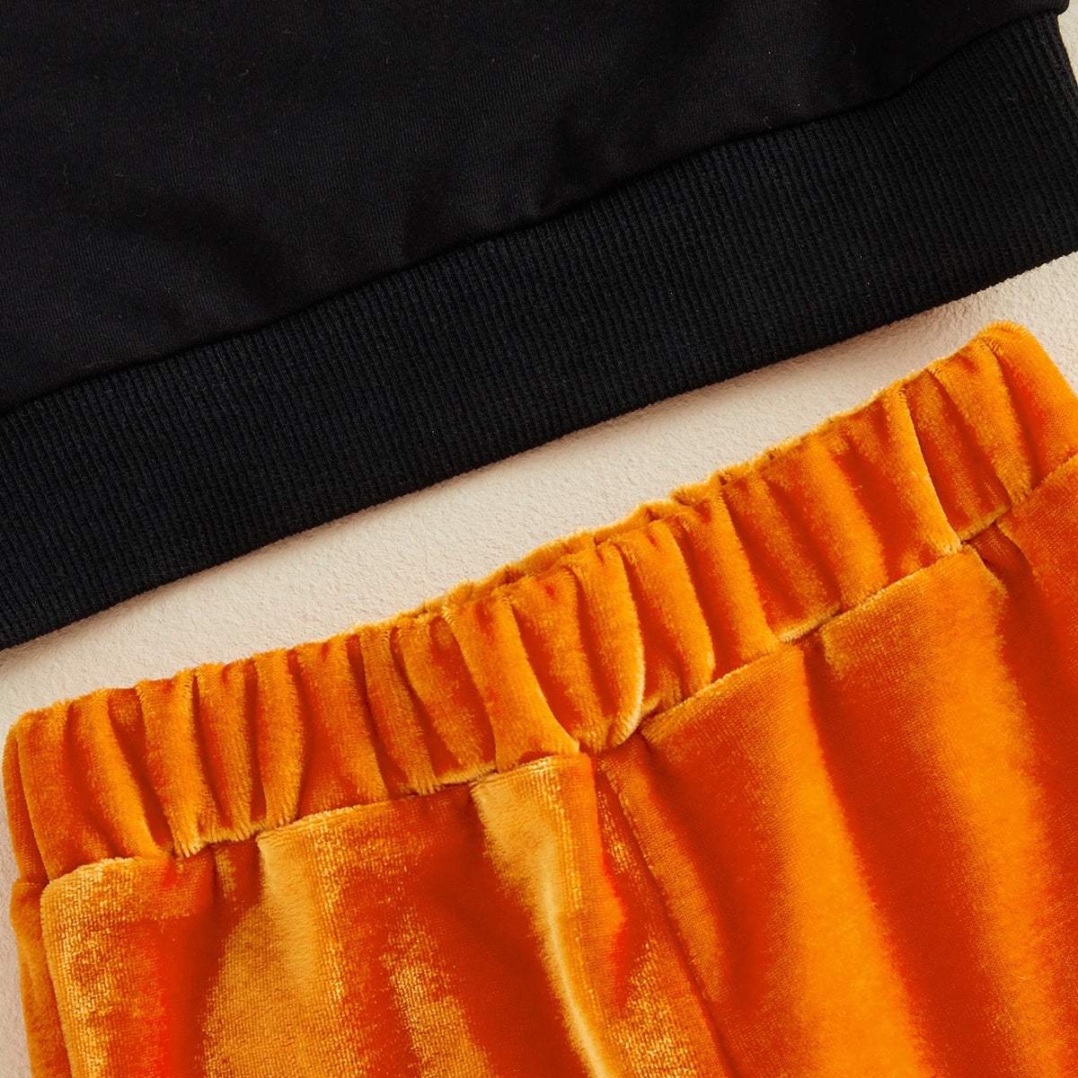 Halloween Boo and Spooky Baby Girl Outfit Set