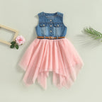 Sleeveless Denim Belt Cowgirl Dress