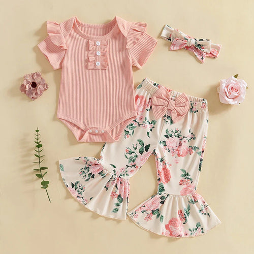 Aveline Floral Bell Bottoms Outfit & Bow