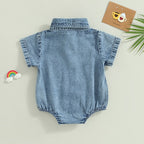 Collared Denim Romper
