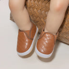 Solid Checker Slip On Shoes
