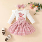 Plaid Teddy Bear Skirt Outfit