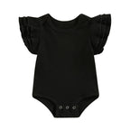 Ribbed Ruffles Solid Onesie