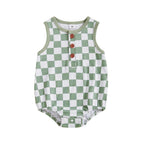 Checkered Button Onesie