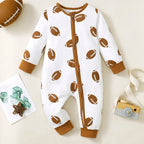 Football Zipper Onesie