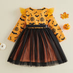 🧙‍♀️ Witchy Pumpkin Girl Halloween Dress