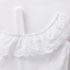 Lace Off Shoulder Top & Belted Shorts
